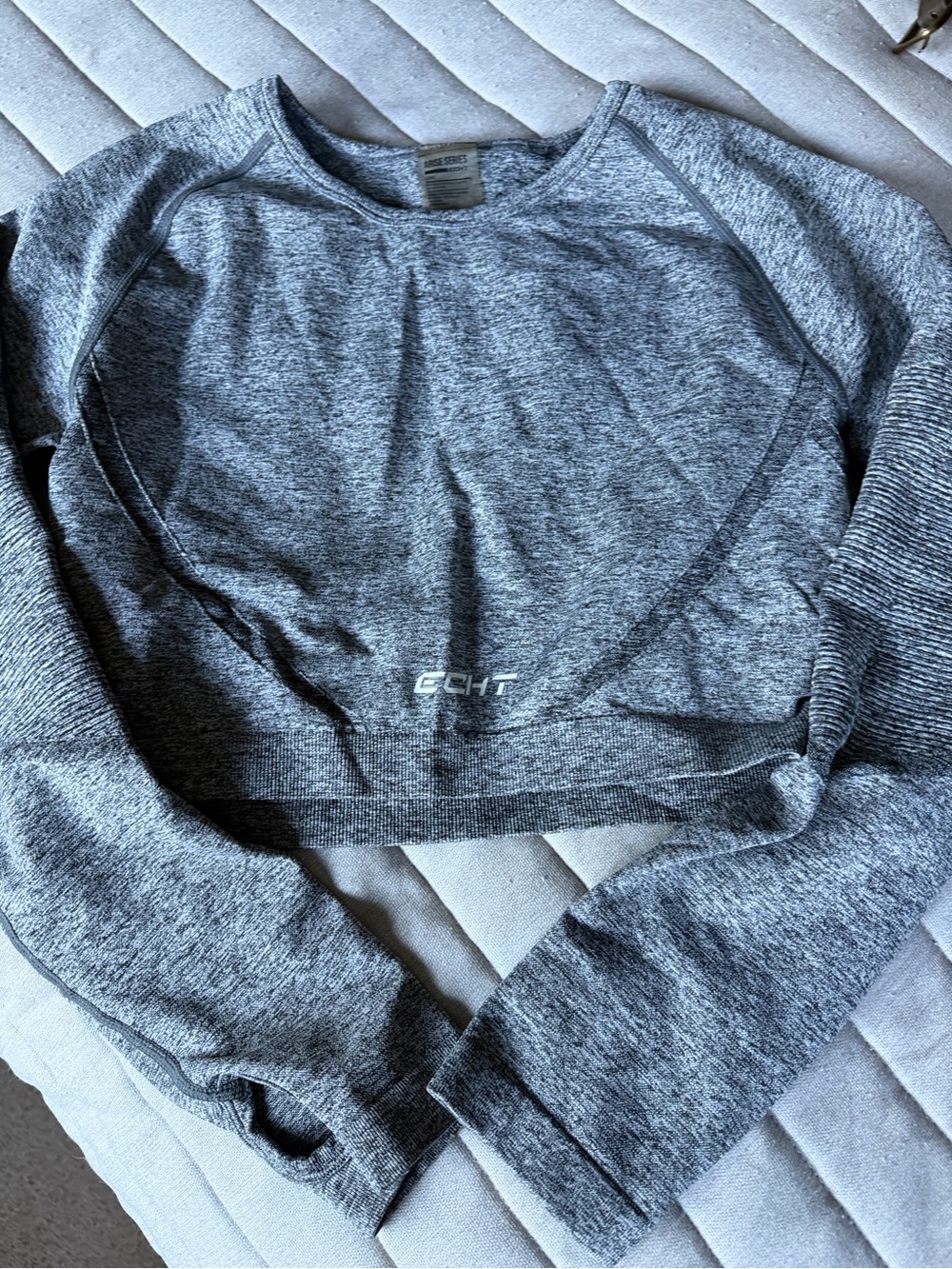 ECHT Heather Gray Cropped Athletic long sleeve size L